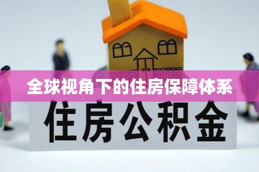 口湖全球视角下的住房保障体系